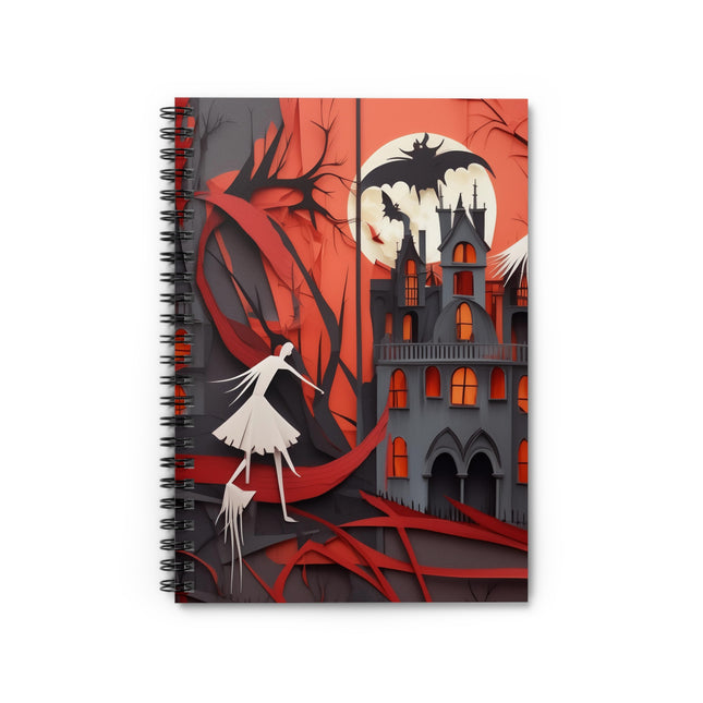 Halloween Night Scene Spiral Notebook - Ruled Line