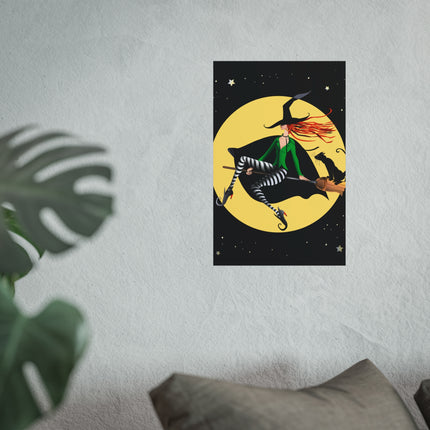 A Witch’s Moonlit Flight Fine Art Posters