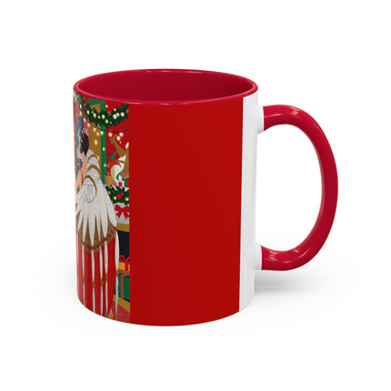 🎄💃 The Christmas Mirror Duet Colorful Mug – Art Deco Holiday Elegance