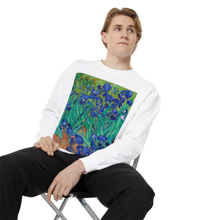 Irises by Vincent Van Gogh Unisex Garment-Dyed Sweatshirt