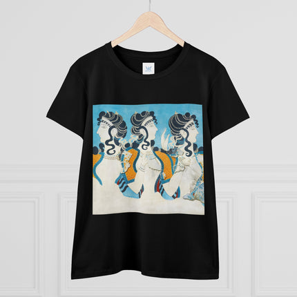 Reproduction of Ladies in Blue by Emile Gilliéron Women's Midweight Cotton Tee