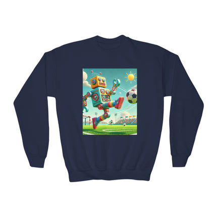 Kickoff Bot! Youth Crewneck Sweatshirt – Action, Energy & Game-Day Fun