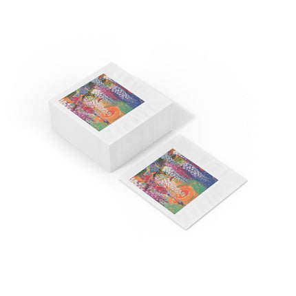 Golden Wisteria Elegance White Coined Napkins
