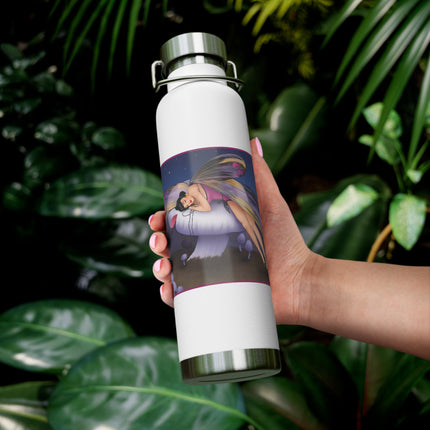 Slumbering Fairy on a Mushroom Copper Vacuum Insulated Bottle, 22oz