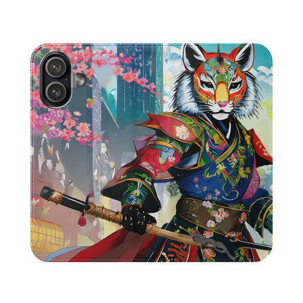 🦊⚔️ Cyberpunk Samurai Flip Case – Futuristic Honor & Kitsune Spirit