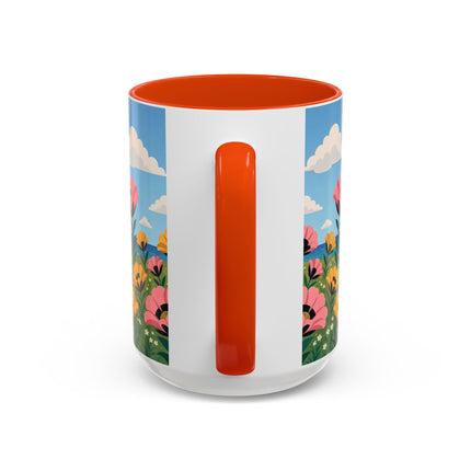 🌸⛵ The Seaside Blossom Promenade Colorful Mug – Art Deco Coastal Elegance