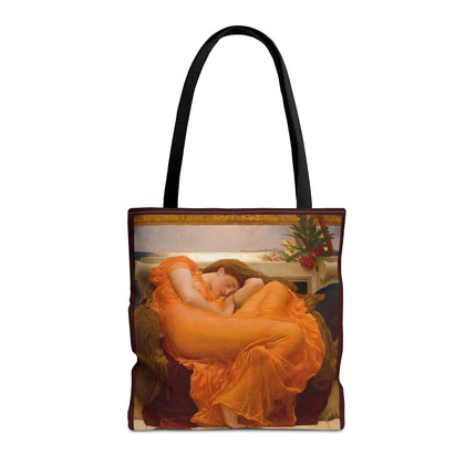 Flaming June by Frederic Leighton Tote Bag (AOP)