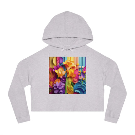 The Graceful Freesia Women’s Cropped Hooded Sweatshirt
