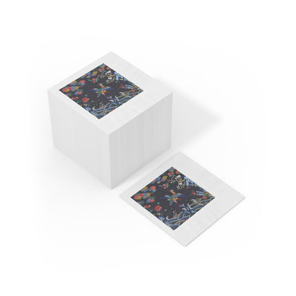 Rank Badge with Mandarin Duck White Coined Napkins