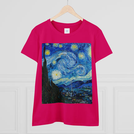 The Starry Night by Vincent Van Gogh Women's Midweight Cotton Tee