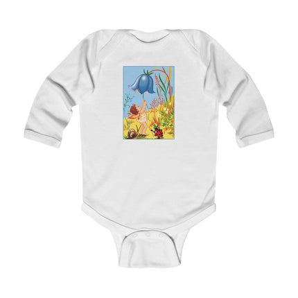 Whimsical Encounters: A Fairy’s Delight Long Sleeve Baby Bodysuit – Cozy Garden Magic