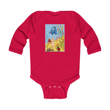 Whimsical Encounters: A Fairy’s Delight Long Sleeve Baby Bodysuit – Cozy Garden Magic