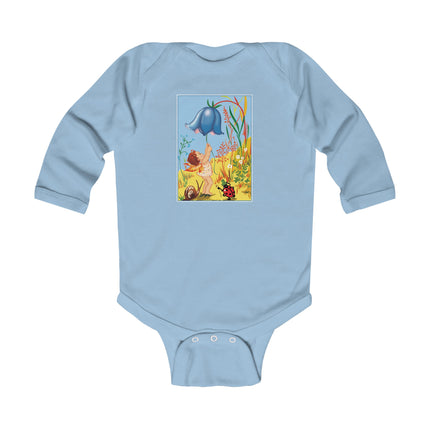 Whimsical Encounters: A Fairy’s Delight Long Sleeve Baby Bodysuit – Cozy Garden Magic