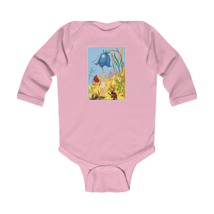 Whimsical Encounters: A Fairy’s Delight Long Sleeve Baby Bodysuit – Cozy Garden Magic