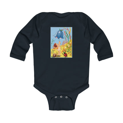 Whimsical Encounters: A Fairy’s Delight Long Sleeve Baby Bodysuit – Cozy Garden Magic