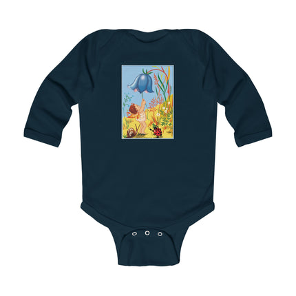 Whimsical Encounters: A Fairy’s Delight Long Sleeve Baby Bodysuit – Cozy Garden Magic