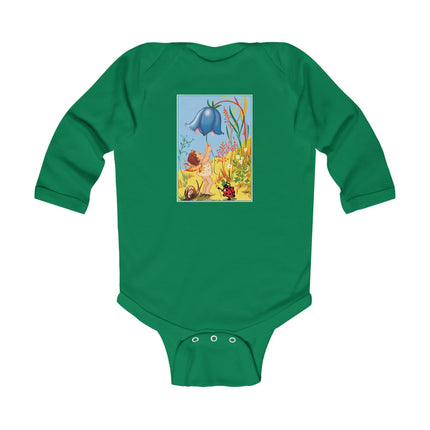 Whimsical Encounters: A Fairy’s Delight Long Sleeve Baby Bodysuit – Cozy Garden Magic