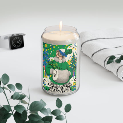 🍀🎄 The Emerald Holly Christmas Scented Soy Candle – Art Deco Holiday Elegance