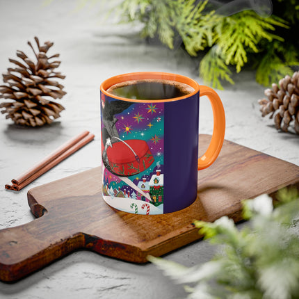 🎁✨ The Lady Of The Christmas Hatbox Colorful Mug – Art Deco Holiday Fantasy