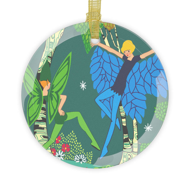 Enchanting Fairies of A Midsummer Night's Dream Glass Ornament