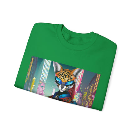 Cyber Cat Glamour Unisex Heavy Blend™ Crewneck Sweatshirt
