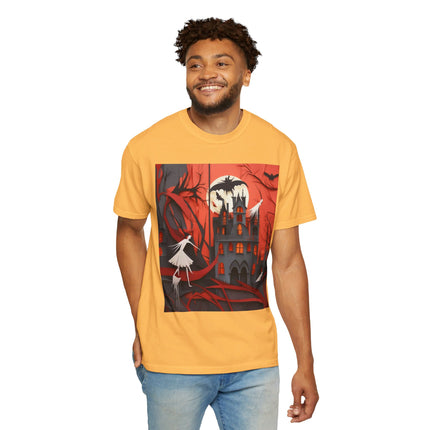 Halloween Night Scene Unisex Garment-Dyed T-shirt