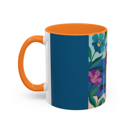 The Lady Of The Golden Horizon Colorful Mugs – Art Deco Coastal Elegance
