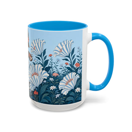 🎨💙 The Enchanted Garden Artist Colorful Mug – Art Deco Floral Whimsy