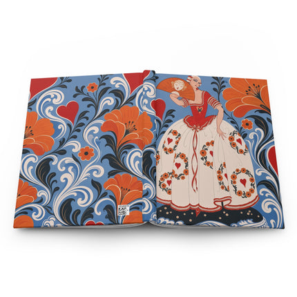 ❤️🌺 The Lady Of The Enchanted Heart Garden Hardcover Journal – Art Deco Floral Romance