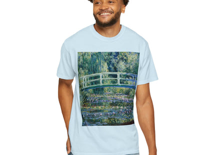 Water Lilies and Japanese Bridge by Claude Monet Unisex Garment-Dyed T-shirt
