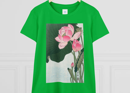 Blooming Lotus Flowers by Ohara Koson Women's Midweight Cotton Tee