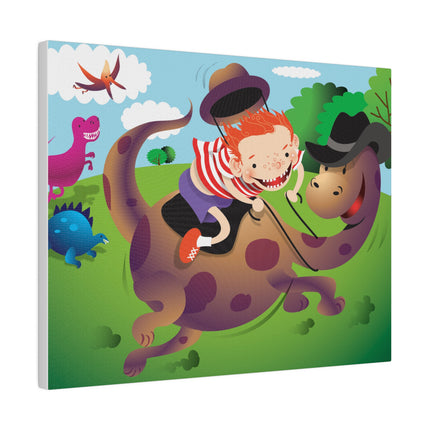 Rip-Roaring Fun – Playful Boy and Dinosaur Adventure