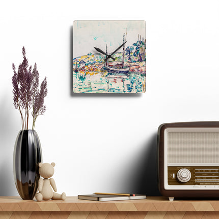 Concarneau by Paul Signac Acrylic Wall Clock, Round and Square