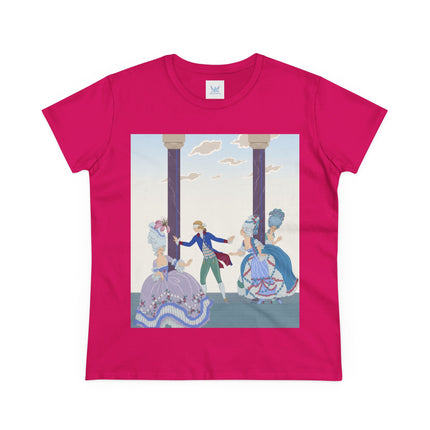 🎭🌸 The Garden Masquerade Cotton Tee – Art Deco Fashion Illustration