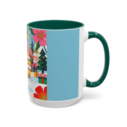 🌼🎄 The Christmas Blossom Belle Colorful Mug – Colorful Art Deco Holiday Fantasy