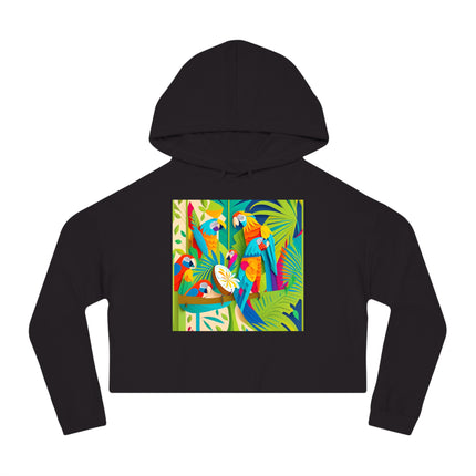 Colorful Macaws Women’s Cropped Hooded Sweatshirt