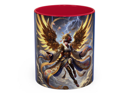 Valkyrie Descending Through Storm Colorful Mugs (11oz, 15oz)