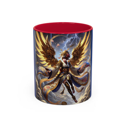 Valkyrie Descending Through Storm Colorful Mugs (11oz, 15oz)