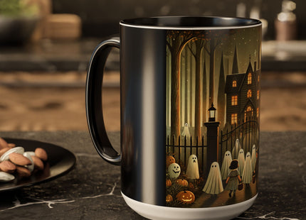 Ghostly Welcome – A Halloween Night Colorful Mugs (11oz, 15oz)