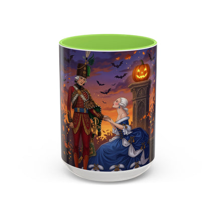 🎃💙 The Pumpkin Lantern Courtship Colorful Mug – Romantic Halloween Elegance