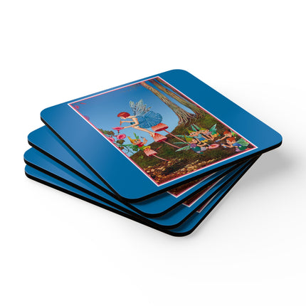 Periwinkle Painting the Petals by Ida Outhwaite Corkwood Coaster Set