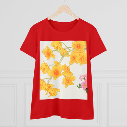 Golden Bow Orchid Women's Midweight Cotton Tee