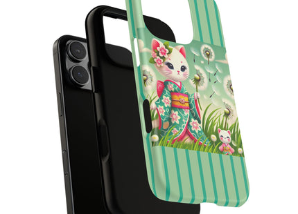 Geisha Kitten and the Dandelion Phone Cases