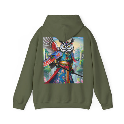 Cyberpunk Samurai Owl – Heavy Blend™ Hooded Sweatshirt