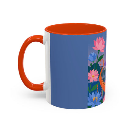 The Lady Of The Lotus Voyage Colorful Mugs – Art Deco Botanical Elegance
