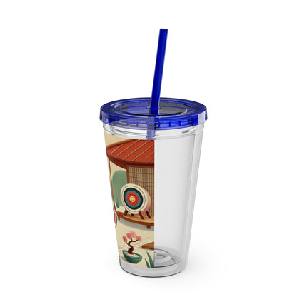 Archer Kitten in the Zen Garden Sunsplash Tumbler with Straw, 16oz