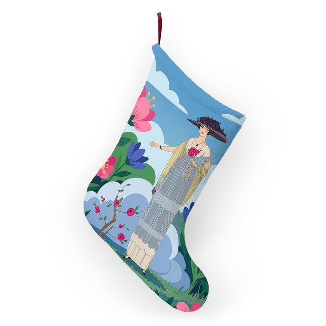 🌸☀️ Garden Of New Beginnings Christmas Stocking – Art Deco Floral Elegance