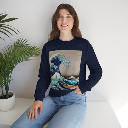 The Great Wave off Kanagawa by Katsushika Hokusai Heavy Blend™ Crewneck Sweatshirt