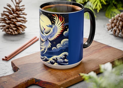 Majestic White Crane Colorful Mugs (11oz, 15oz)