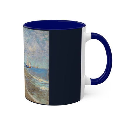 Fishing Boats on the Beach at Saintes-Maries by Vincent Van Gogh Colorful Mugs, 11oz